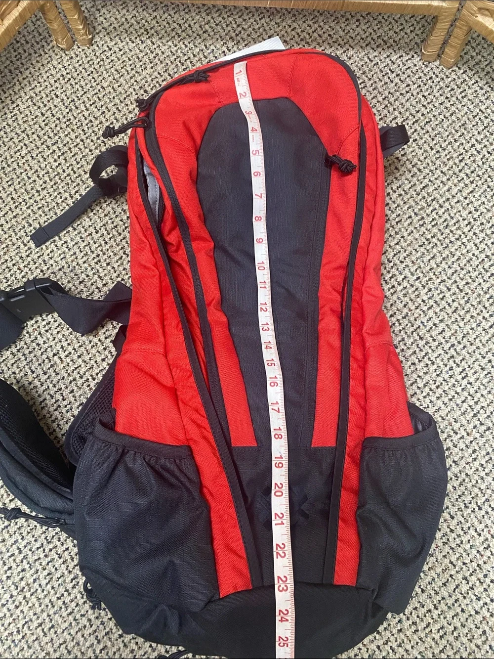 Men's Red and Black Performance Backpack - Lightweight Daypack